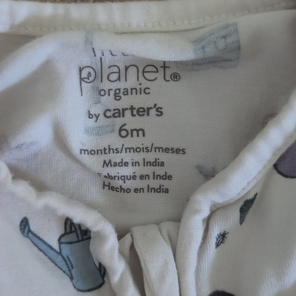 Carter's Little Planet 6 Month Sleep and Play Footed Onesie - Picture 4 of 7